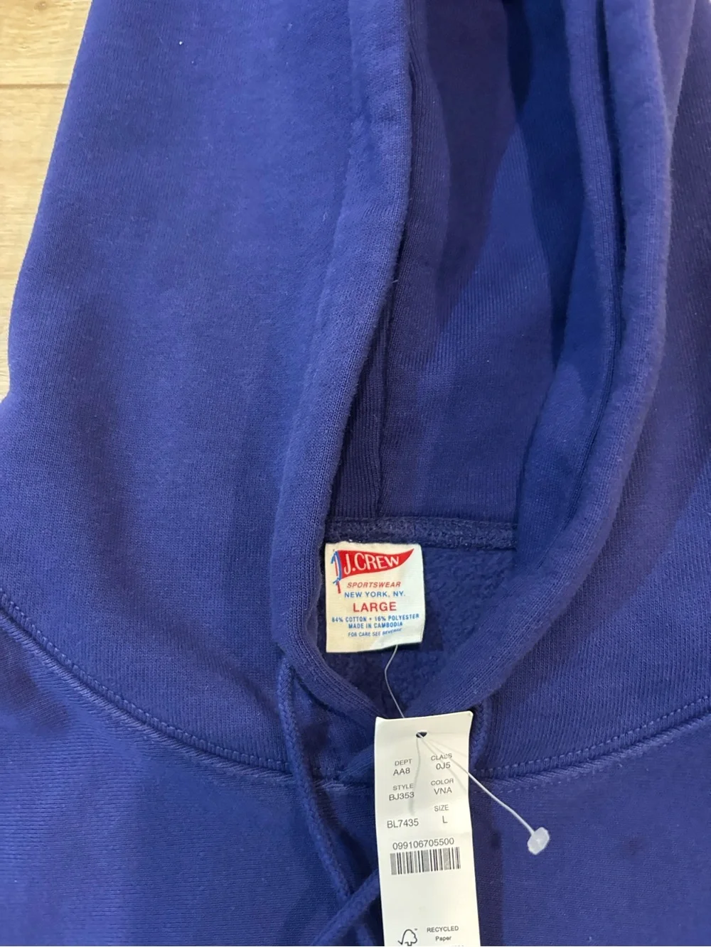J.Crew Sportswear Heritage Heavyweight 14 oz Fleece Hoodie Sweatshirt Preppy